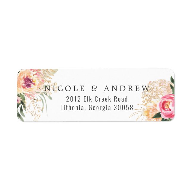 Elegant Watercolor Peony | Pink Floral Wedding (Front)