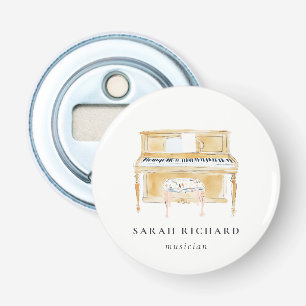 Elegant Watercolor Piano Musician Music Teacher Bottle Opener