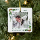 Elegant Watercolor Pine Couple First Christmas