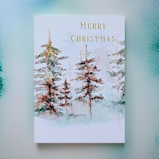 Elegant Watercolor Pine Forest Merry Christmas   (Creator Uploaded)