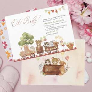 Elegant  Watercolor Pink Bow Girl Baby Shower Invi Invitation