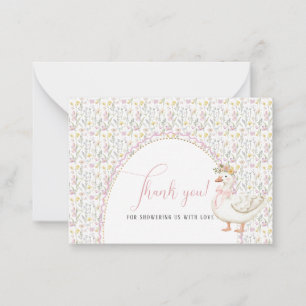Elegant Watercolor Pink Bow one silly goose Baby s Card