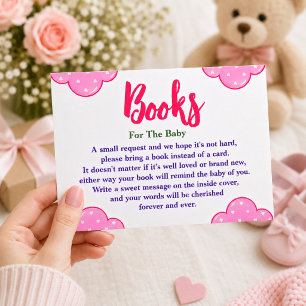 Elegant Watercolor Pink Clouds Baby Shower Enclosure Card