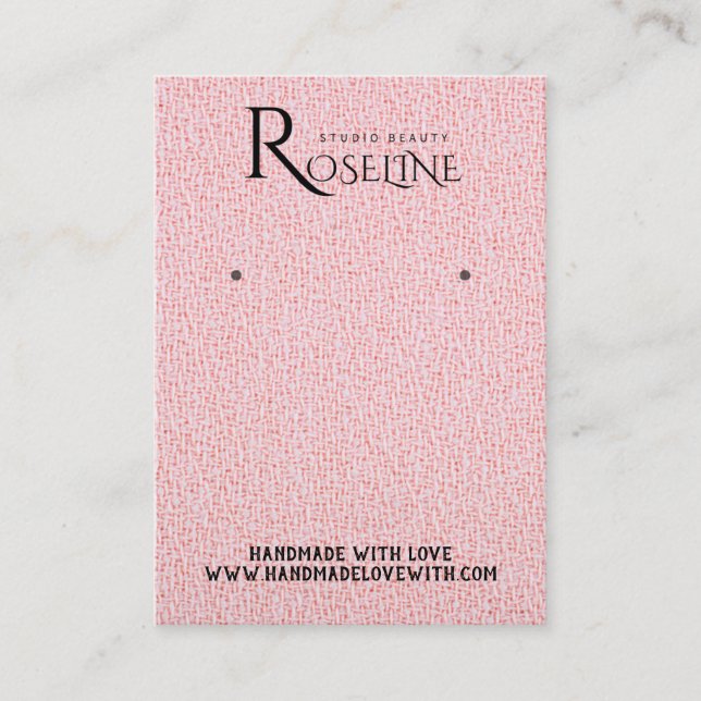 Elegant Watercolor pink glitter Earring Display Business Card (Front)