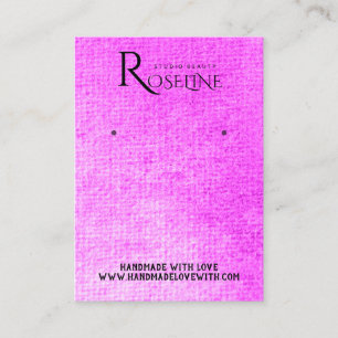Elegant Watercolor pink glitter Earring Display Business Card