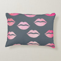 elegant watercolor pink lips pattern