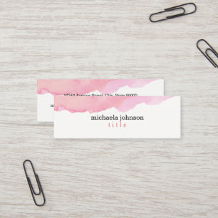 Elegant Watercolor Pink minimal Mini Business Card