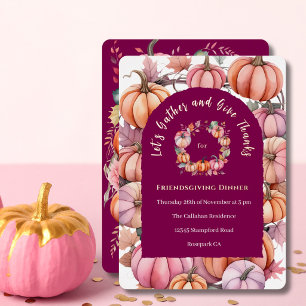 Elegant Watercolor Pink Pumpkins Real Rose Gold