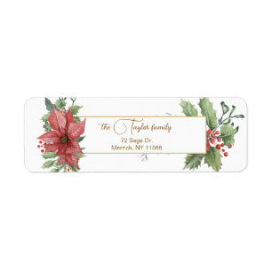 Elegant Watercolor Poinsettias & Holly