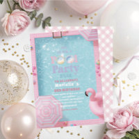 Elegant  Watercolor Pool Party  3rd Birthday  Girl