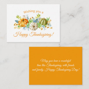 elegant watercolor pumpkins thanksgiving holiday card