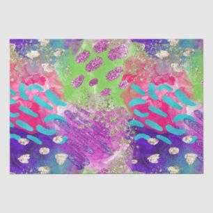 Elegant Watercolor Rainbow Neon Iridescent Pattern Tissue Paper