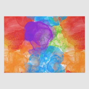 Elegant Watercolor Rainbow Pride Alcohol Ink Tissue Paper