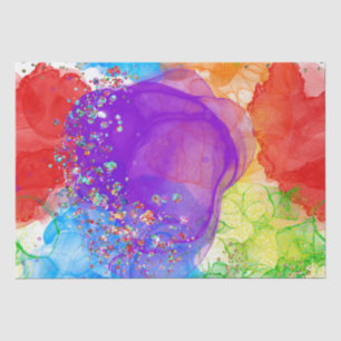Elegant Watercolor Rainbow Pride Alcohol Ink Tissue Paper