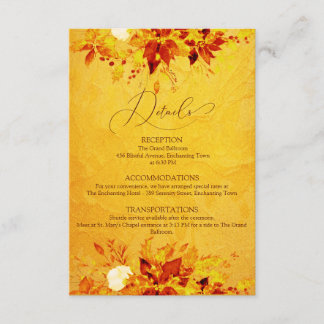 Elegant Watercolor Red and Gold Poinsettia Wedding Enclosure Card