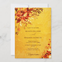 Elegant Watercolor Red and Gold Poinsettia Wedding