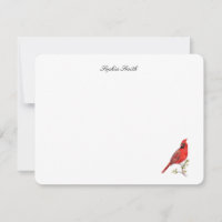 Elegant watercolor Red Cardinal bird flat