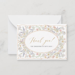 Elegant Watercolor retro flowers bridal shower Card