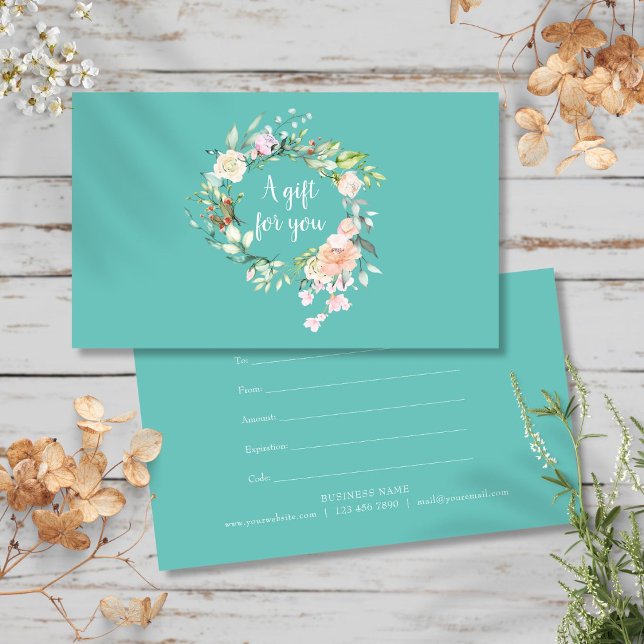 Elegant Watercolor Rose Garland Gift Certificate (Elegant Watercolor Rose Garland Gift Certificate)