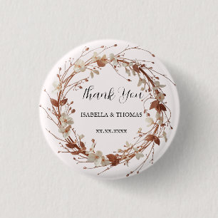 Elegant watercolor rose gold Daisy Floral Botanica 3 Cm Round Badge