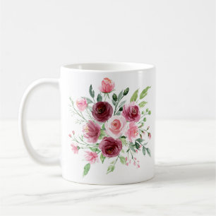 Elegant Watercolor Rose Mug