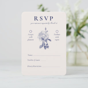 Elegant Watercolor Rose Wedding RSVP Card