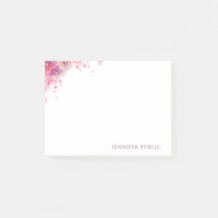 Elegant Watercolor Roses Flowers Template Floral Post-it Notes