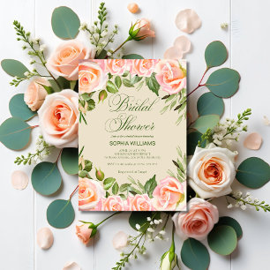 Elegant Watercolor Roses  Garden Bridal Shower  Invitation
