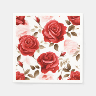 Elegant Watercolor Roses Napkin