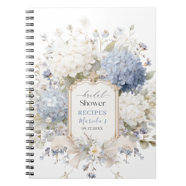 Elegant Watercolor Royal Botanique hydrangea  Brid Notebook (Front)