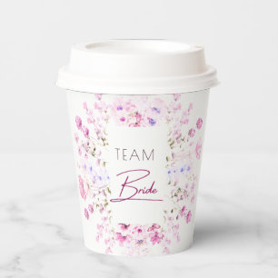Elegant Watercolor Ruby Rose Bridal Shower Paper Cups