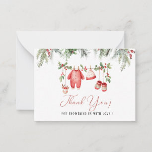 Elegant Watercolor Santa baby christmas Baby showe Card
