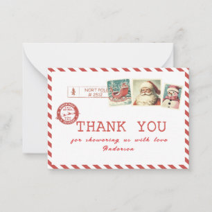 Elegant Watercolor Santa baby North pole  Baby sho Card