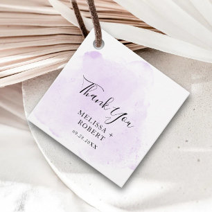 Elegant Watercolor Script Wedding Thank You Gifts Favour Tags