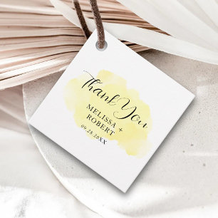Elegant Watercolor Script Wedding Thank You Gifts Favour Tags