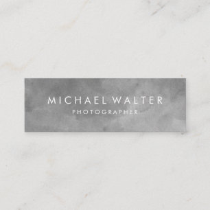 Elegant Watercolor Sepia Grey Mini Business Card