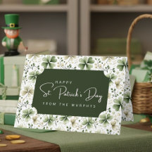 Elegant Watercolor Shamrocks Happy St. Patrick’s 