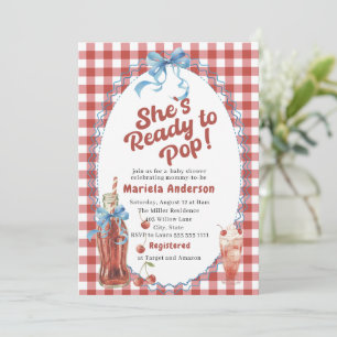 Elegant Watercolor she is ready to pop Baby Showe Invitation