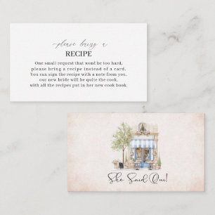 Elegant Watercolor she said oui Bridal Shower Reci Enclosure Card