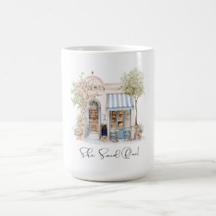 Elegant Watercolor She Said Oui Pink Flowers Brida Coffee Mug