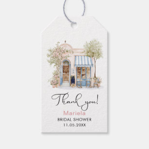 Elegant Watercolor She Said Oui Pink Flowers Brida Gift Tags