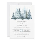 Elegant Watercolor Snow Winter Forest Pine Wedding