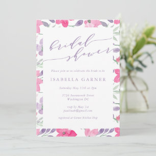 Elegant Watercolor Soft Pastel Pink Bridal Shower Invitation