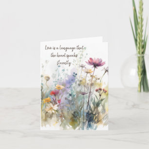 Elegant Watercolor Spring Mix Floral Any Occasion Card