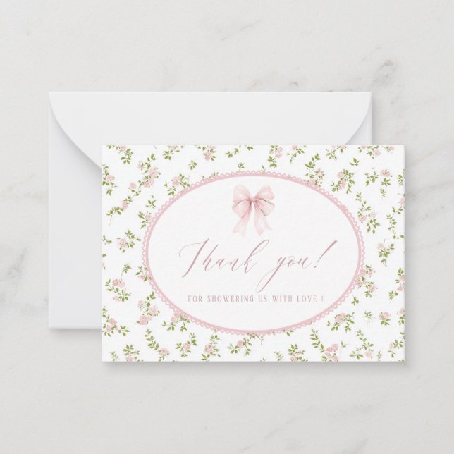 Elegant Watercolor spring wildflowerFlat Note Card (Front)