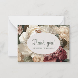 Elegant Watercolor spring wildflowerFlat Note Card