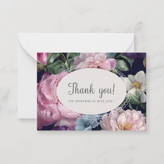 Elegant Watercolor spring wildflowerFlat Note Card (Front)