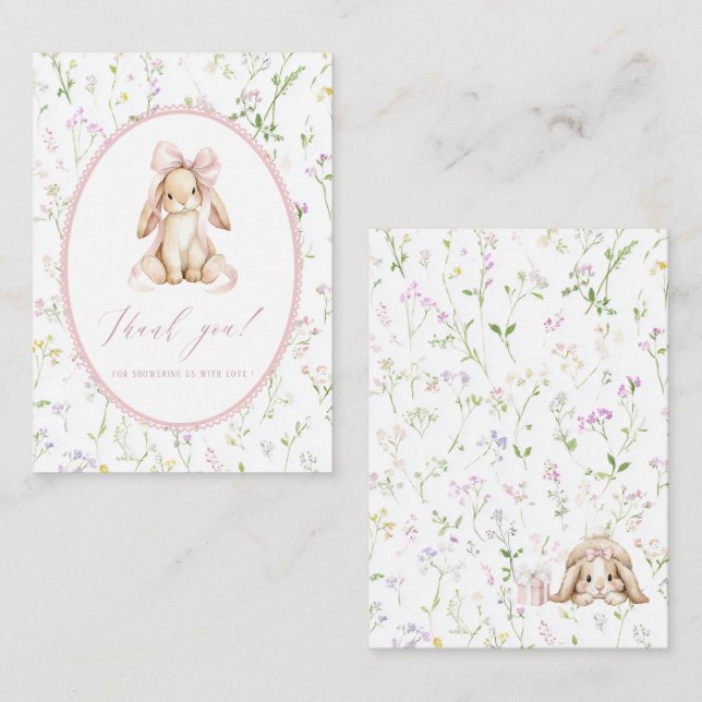 Elegant Watercolor spring wildflowerFlat Note Card (Front/Back)