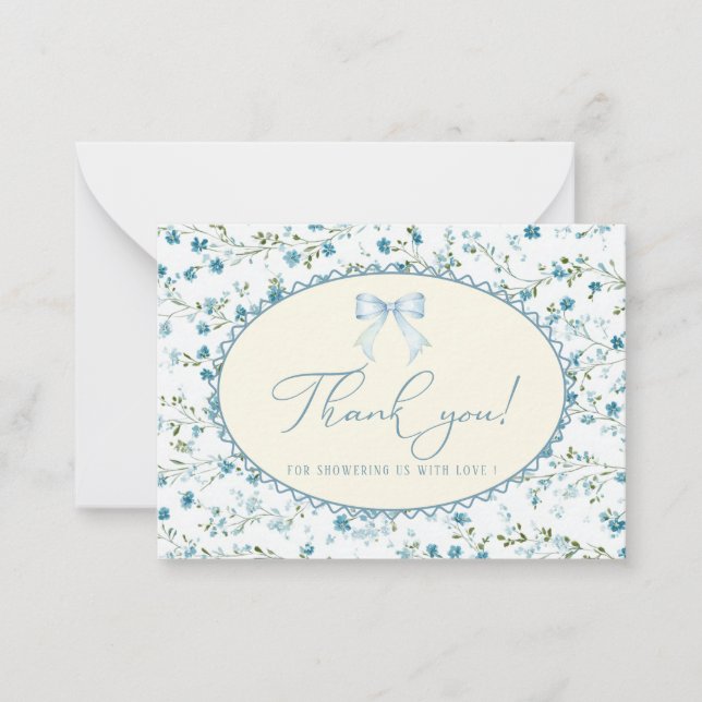 Elegant Watercolor spring wildflowerFlat Note Card (Front)