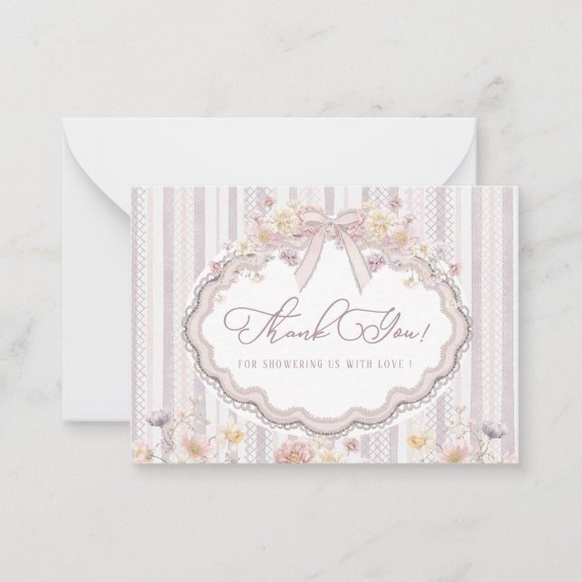 Elegant Watercolor spring wildflowerFlat Note Card (Front)